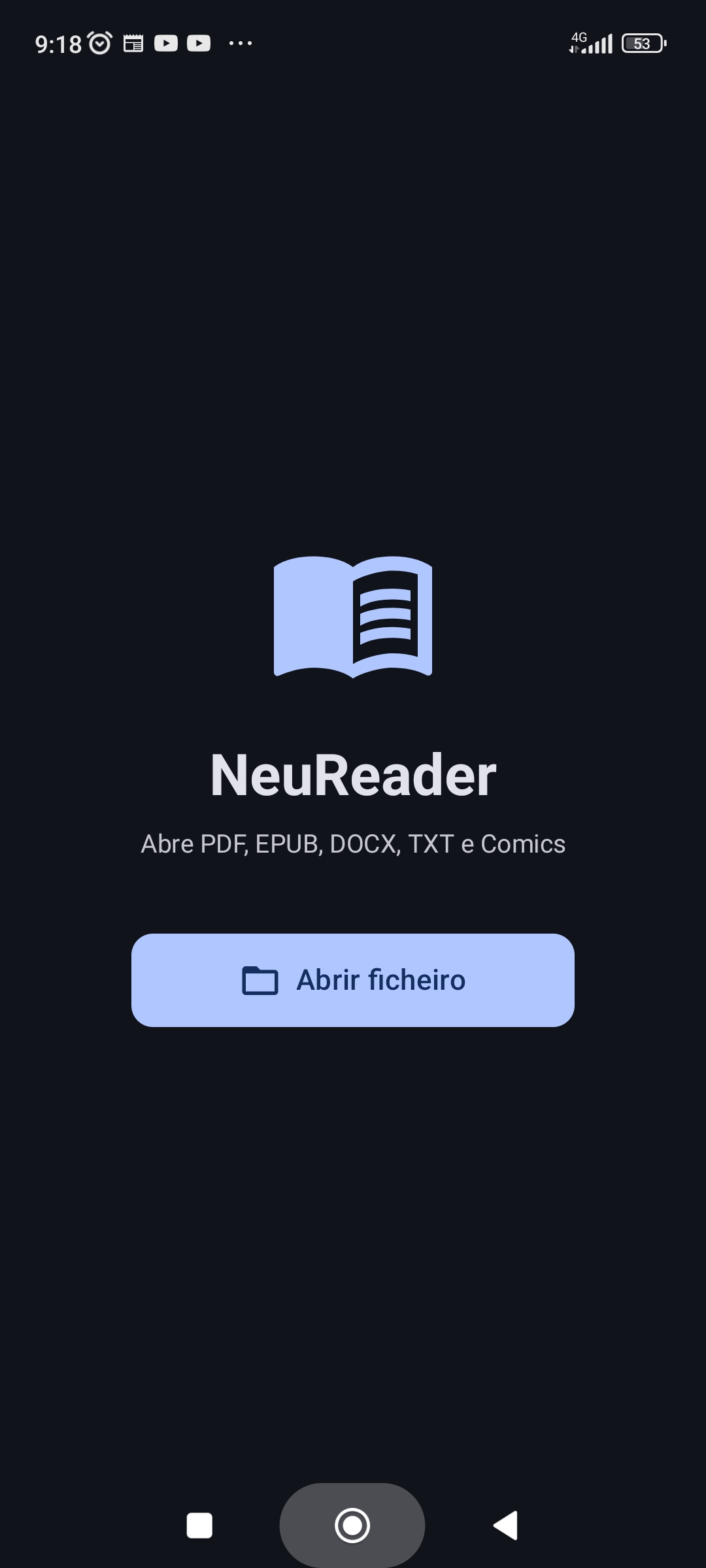 Captura de ecrã — NeuReader
